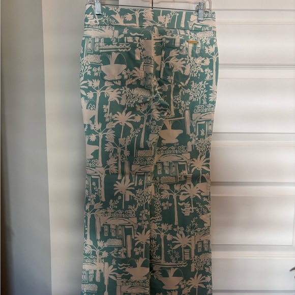 Spartina 449 Teal and White Maren Kick Flare Pant - Picture 4 of 6